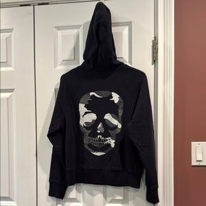 Women's Navy Zadig and Voltaire skull Hoodie Sweatshirt